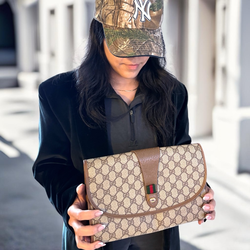 Gucci Ophidia GG Supreme Monogram Clutch – RARE LARGE SIZE - Picture 3 of 13